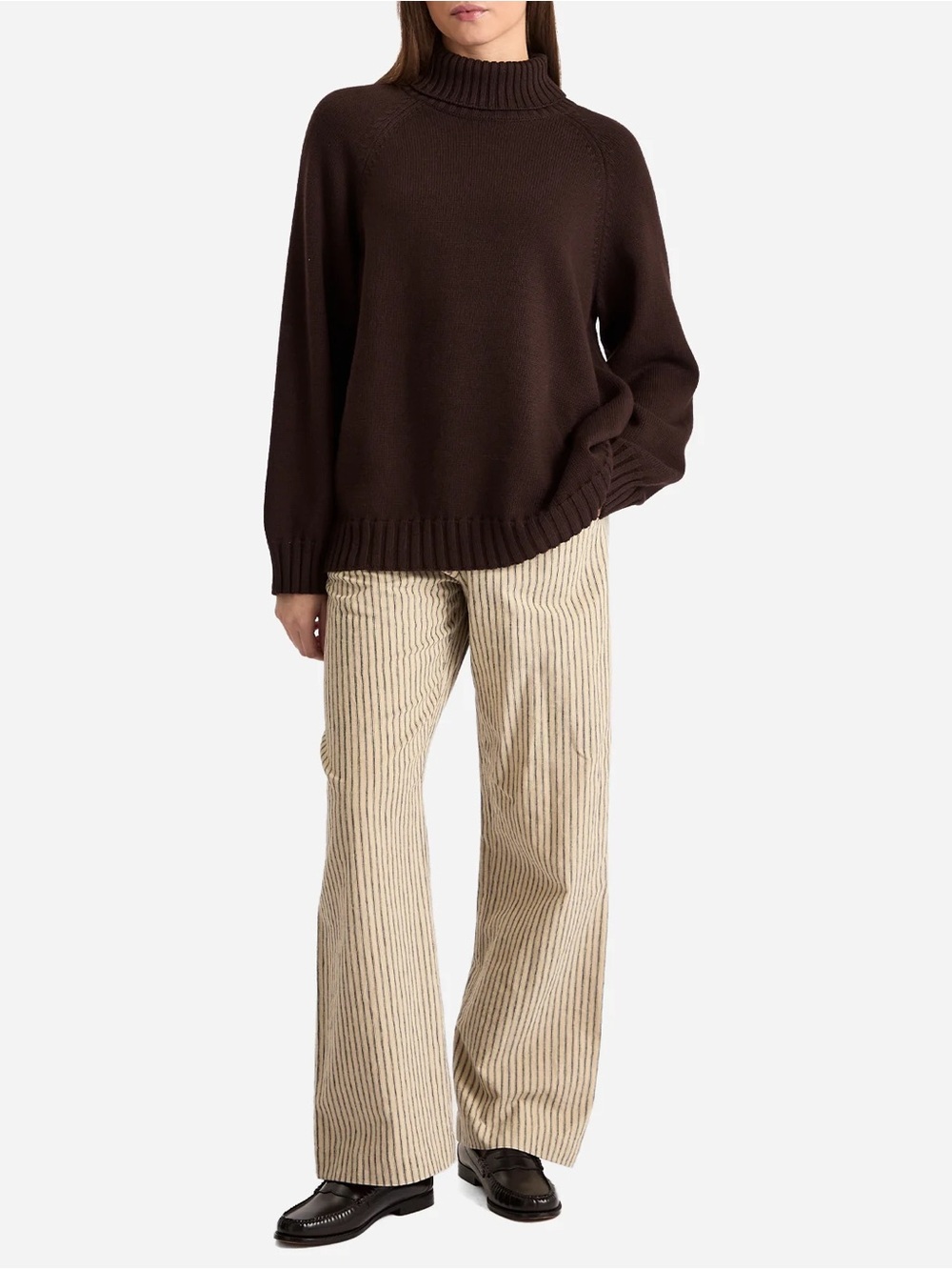 Donni Cotton Cashmere Turtleneck Sweater Brown Espresso - Picture 3 of 12